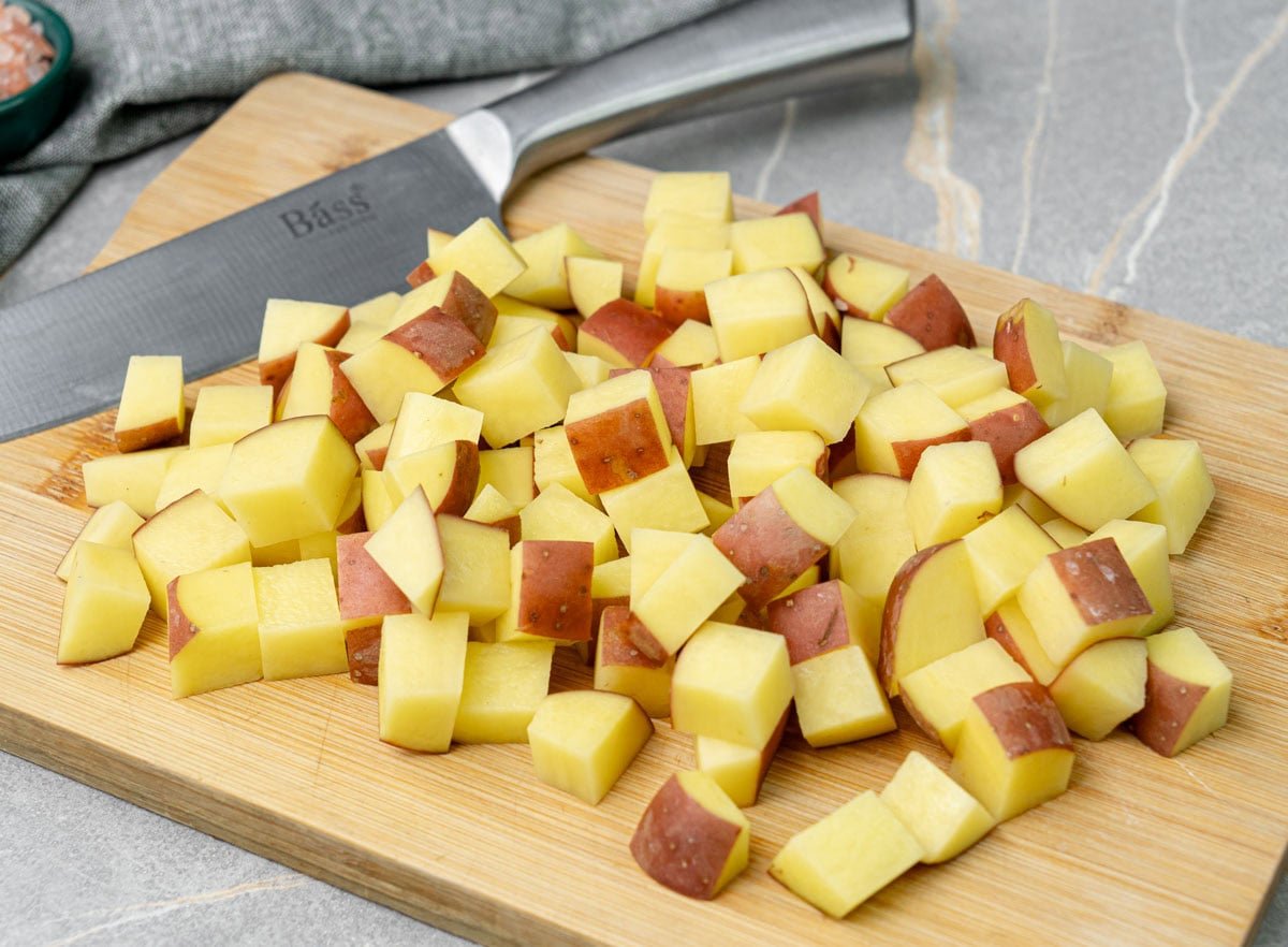 potato sliced in small cubes