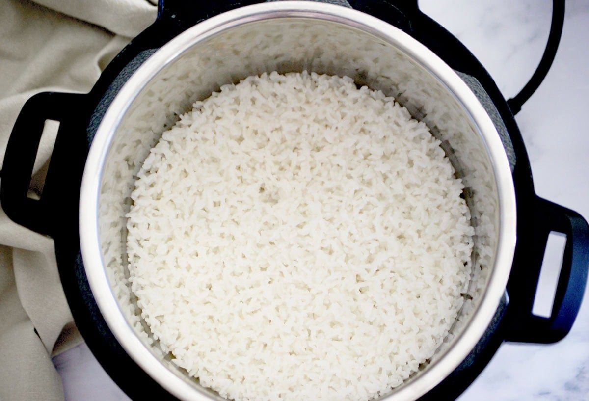 Cooked sushi rice in instant pot