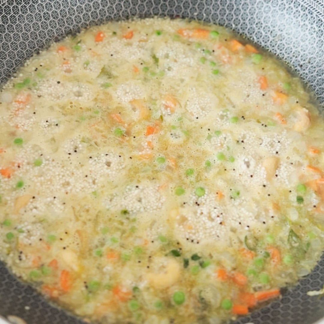 Boil until the millet upma is cooked
