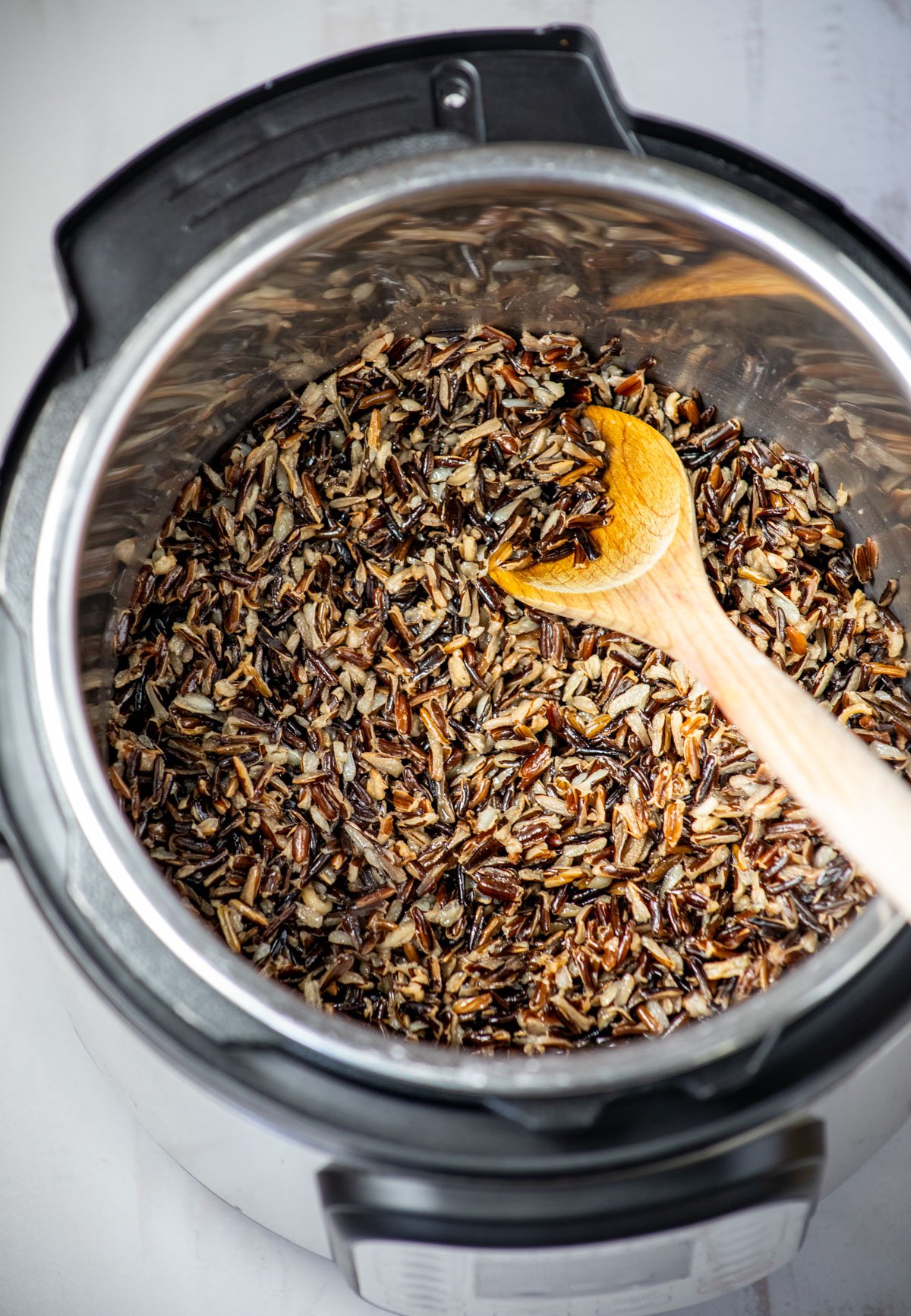 Wild rice cooked in instant pot