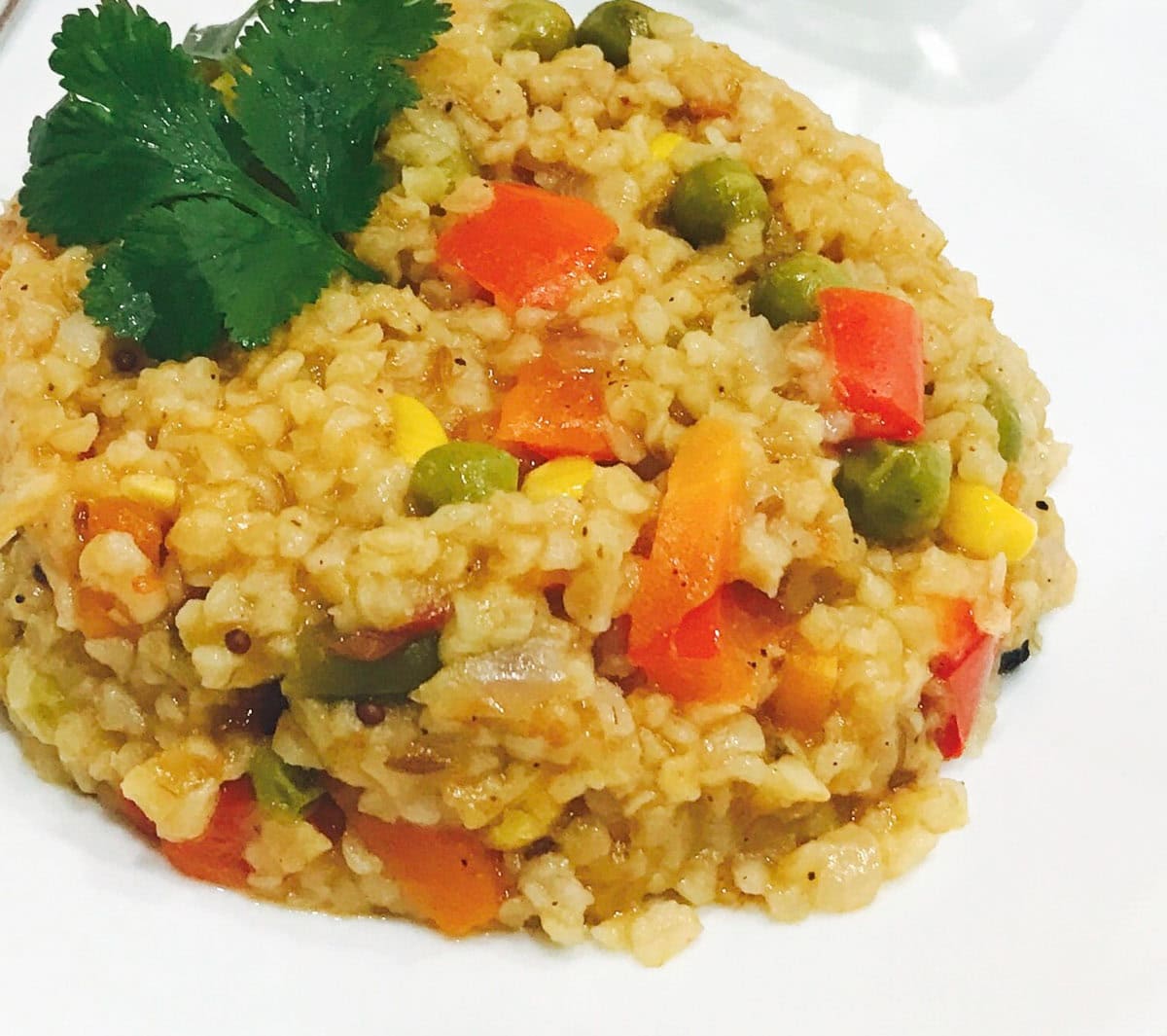 Closeup shot of dalia pulao