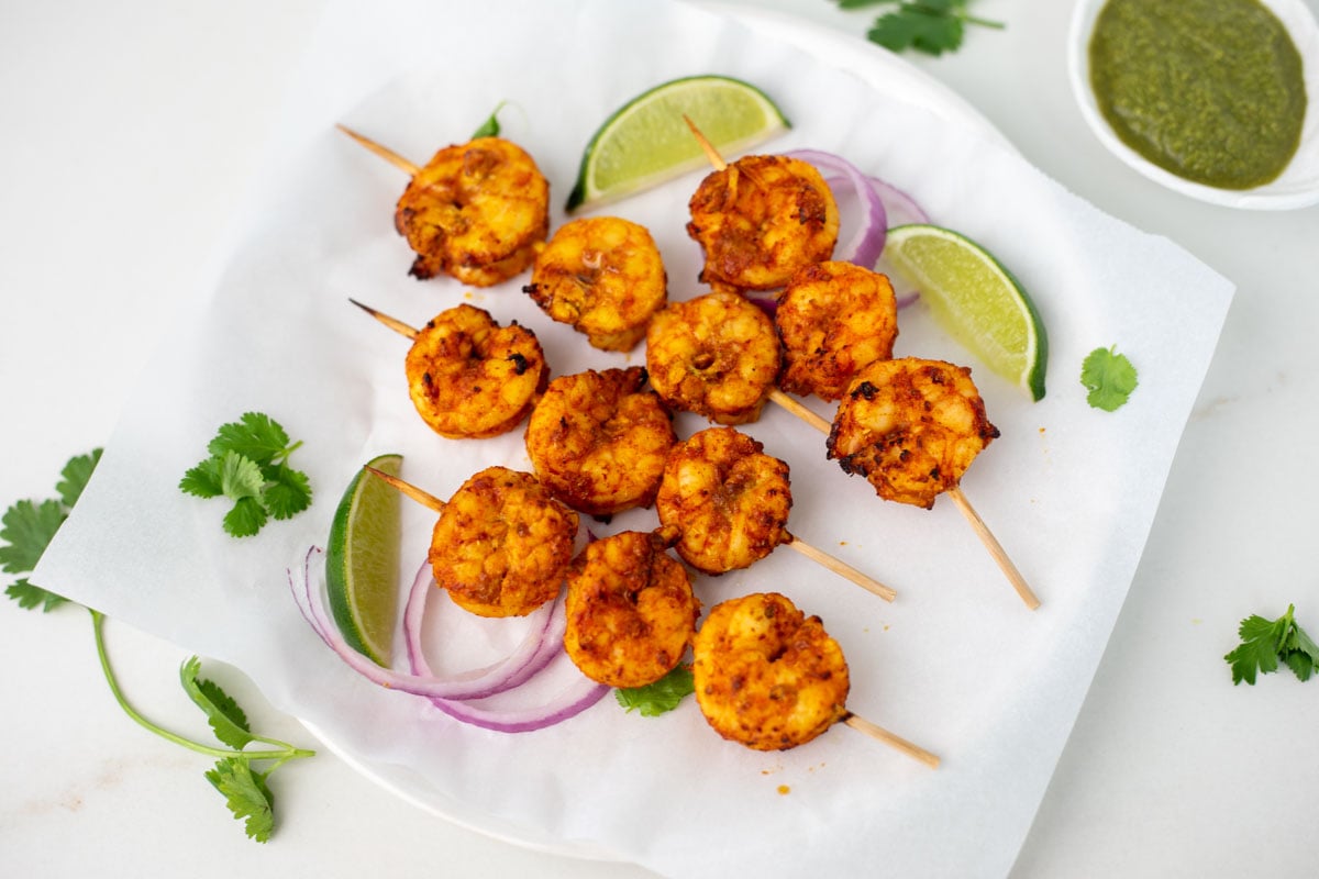 ready to serve air fried tandoori shrimp