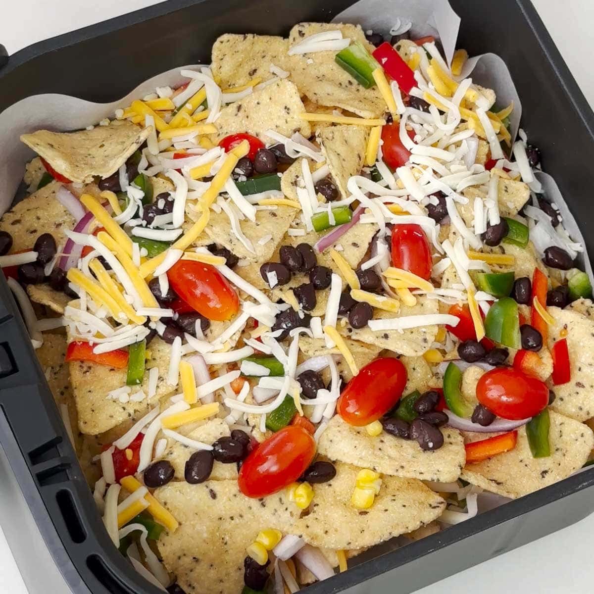 add cherry tomatoes on top for air fryer nachos