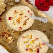 Two bowls of instant pot rice kheer