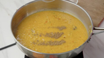 add garam masala and lemon juice to make masoor dal