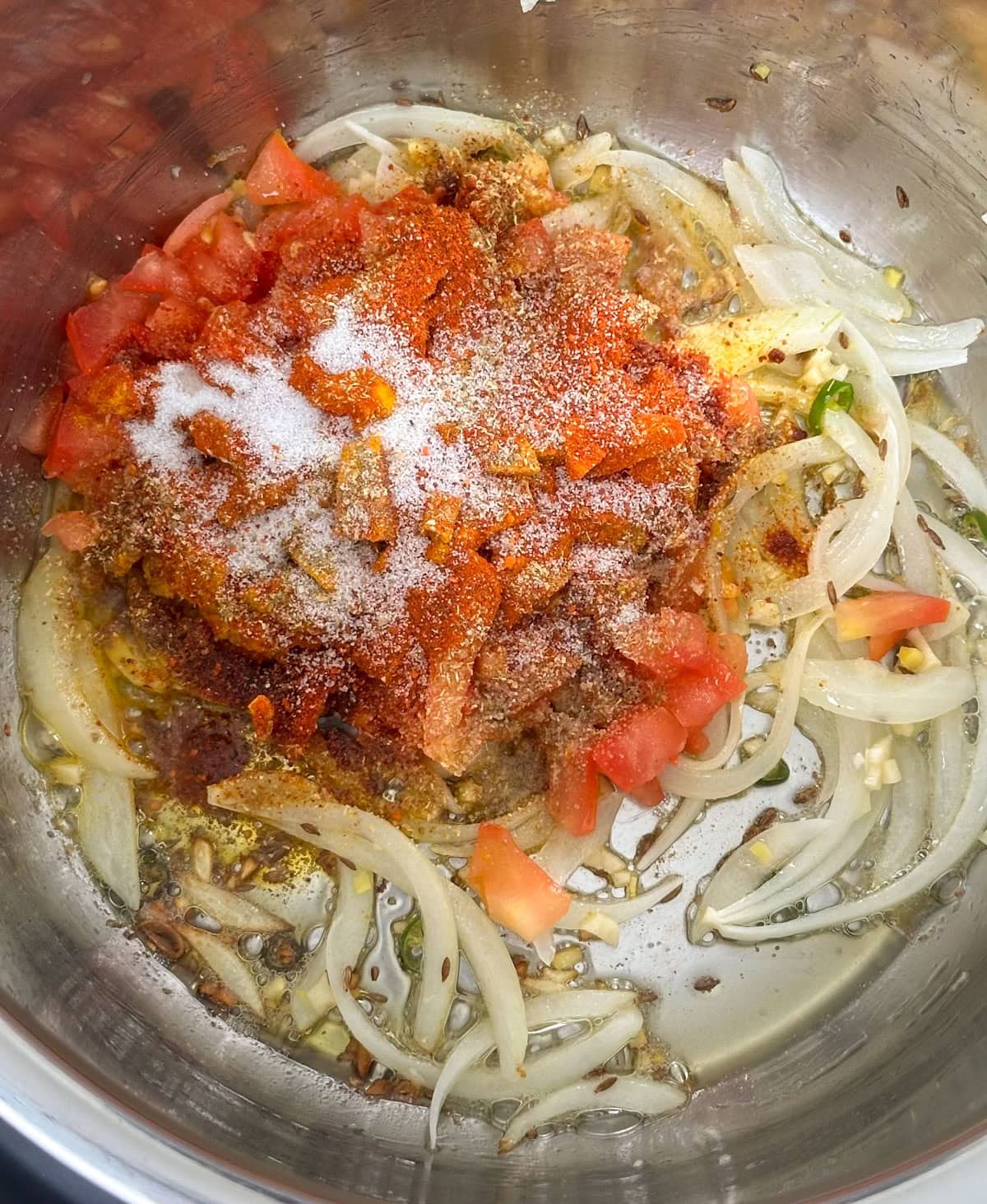 Added spices to instant pot for aloo gobi recipe