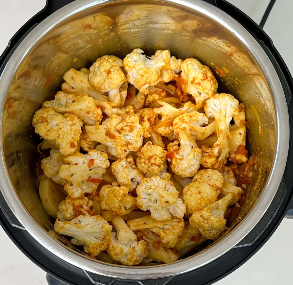 added cauliflower in instant pot for aloo gobi recipe