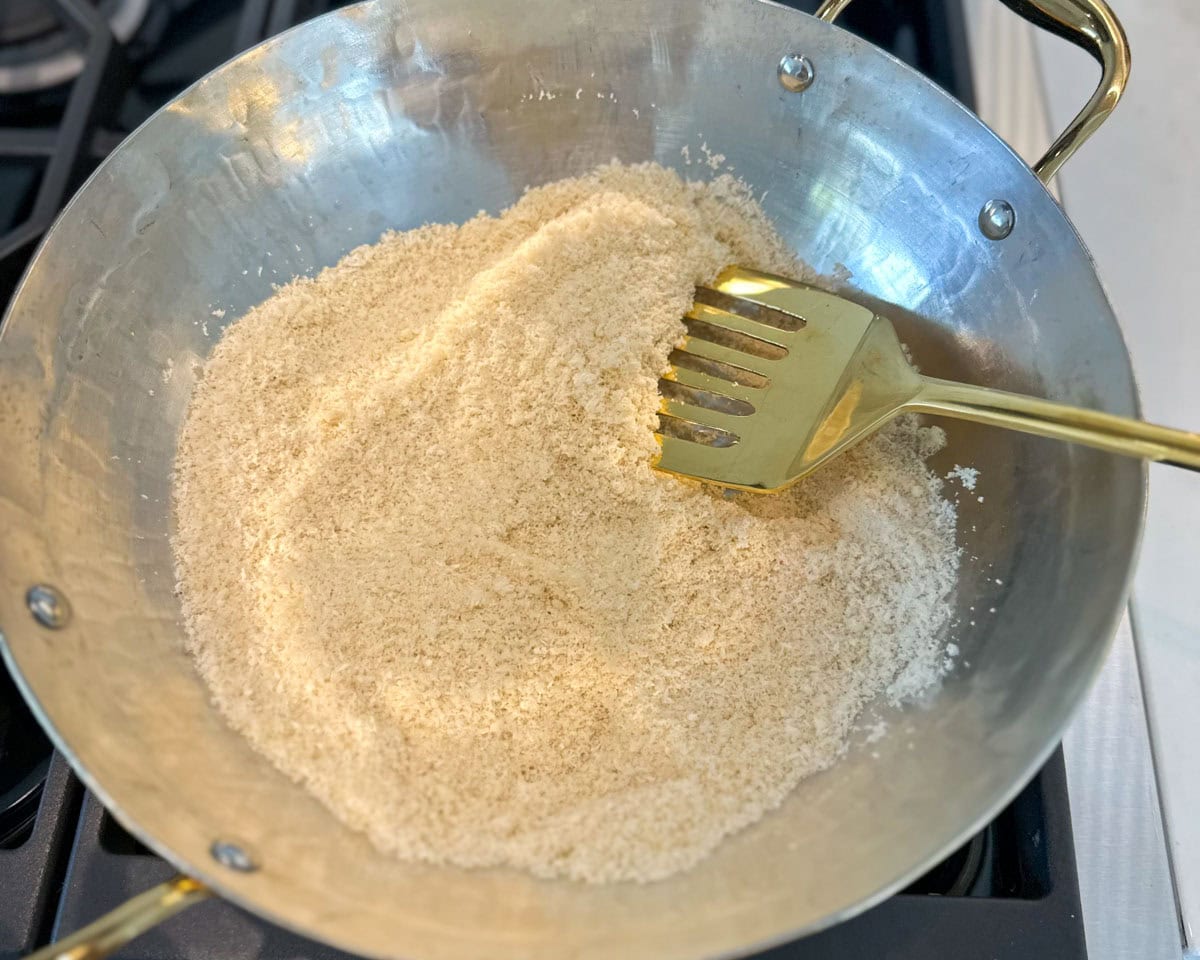 Roast Coconut and Almond Flour to make ladoo