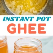 Homemade ghee in a glass jar
