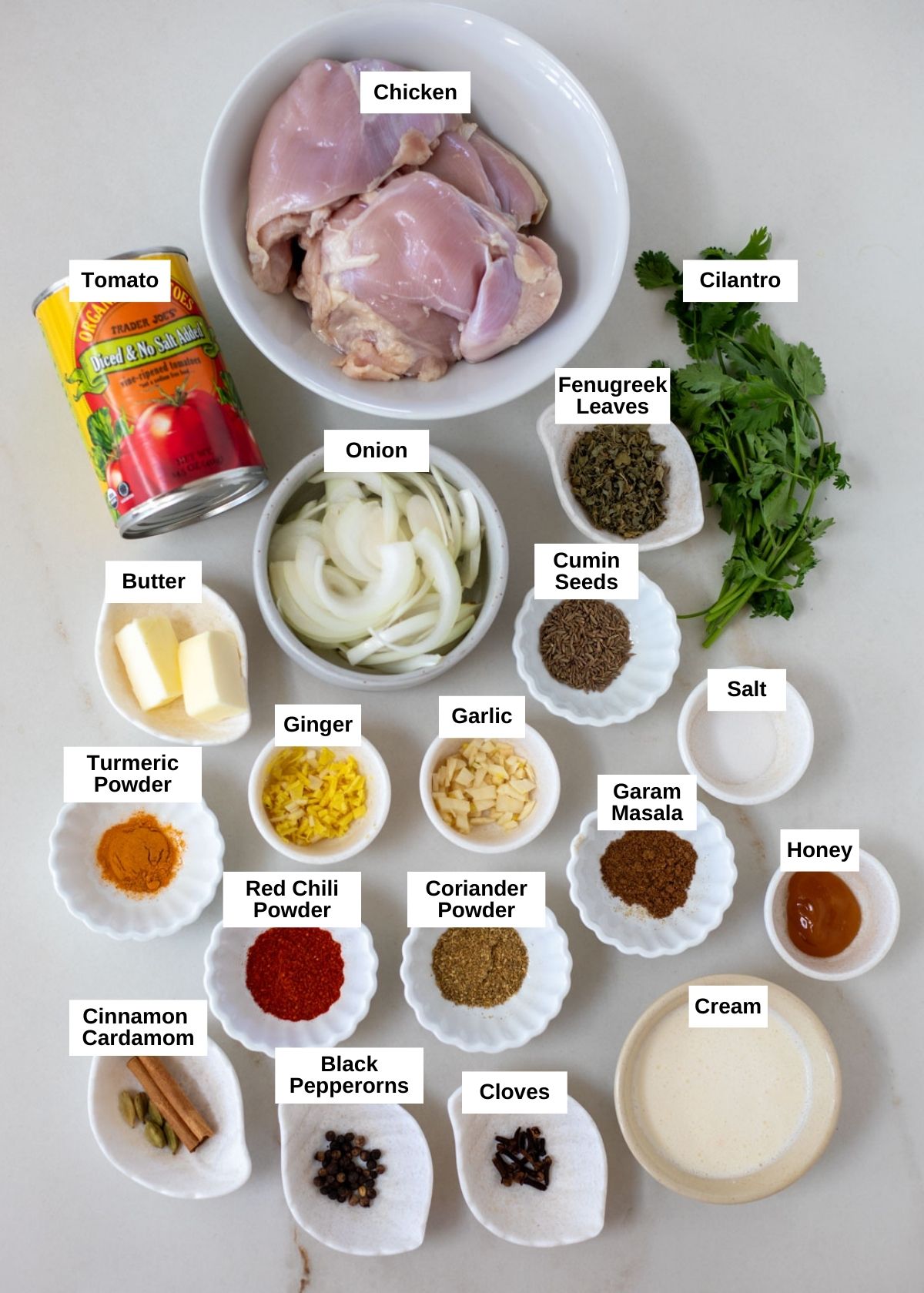 Instant pot butter chicken ingredients