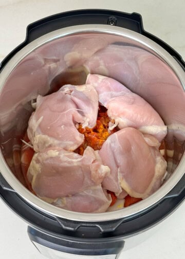 Add chicken in the instant pot for butter chicken recipe