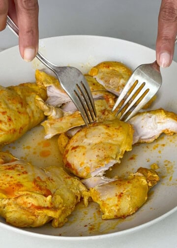 cut chicken into small pieces for butter chicken recipe