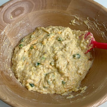 Jalapeno cheddar cornbread batter