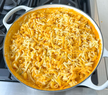 Add cheese on top for Baked masala mac and cheese recipe