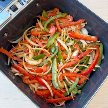 Fajita vegetables ready to air fry
