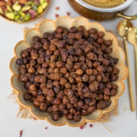 top view of kala chana in a beautiful bowl