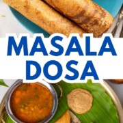 Homemade masala Dosa on a plate