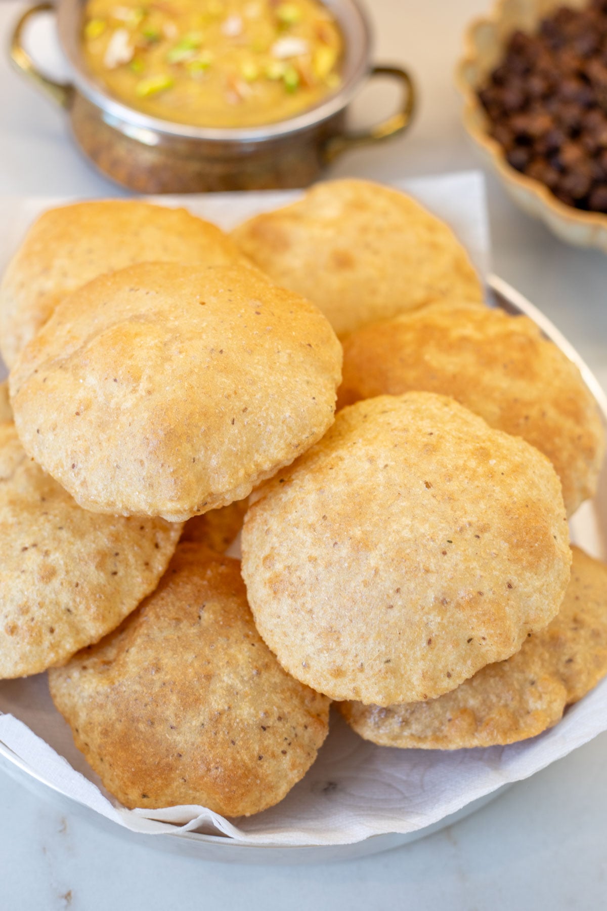 closeup shot of poori recipe
