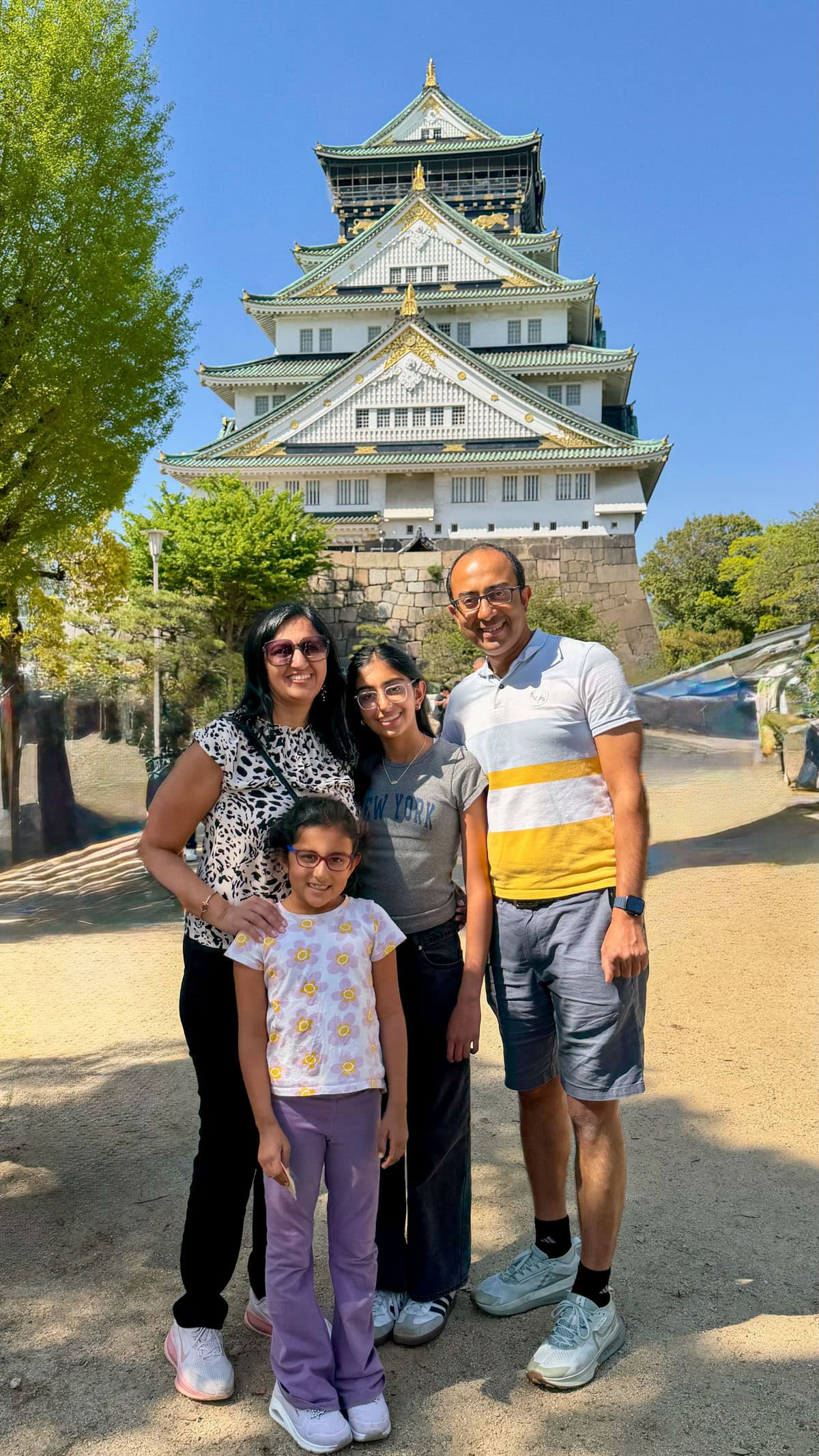 Family at Osaka castle
