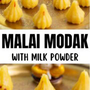 Instant Malai Modak with milk powder served on Ganesh Chaturthi